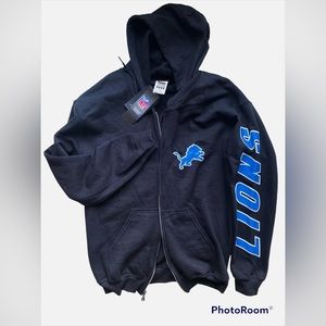 Junk Food Detroit Lions small zip up sweater nfl NWT
